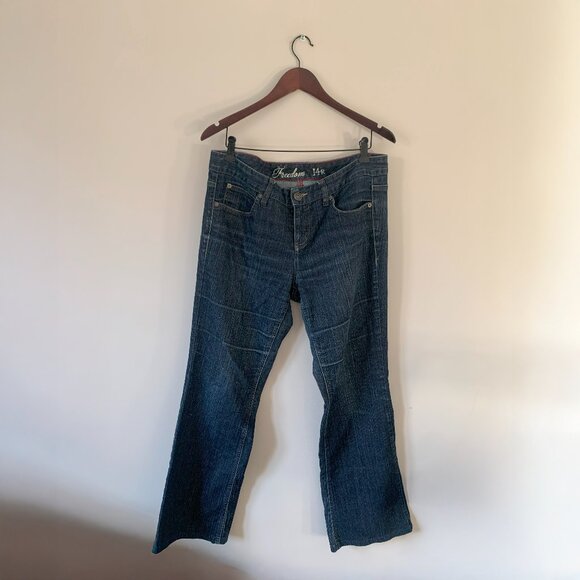 Blue Navy Tommy Hilfiger Freedom Bootcut Denim Jeans - Picture 1 of 4